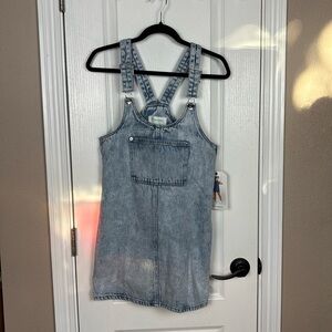RE Generation By Celebrity Pink Junior Blue Denim Overall‎ Daisy Dress Size XS